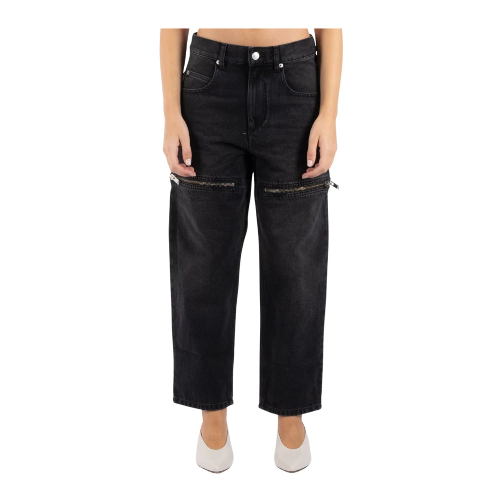 Isabel Marant Étoile Zwarte Straight Jeans Update voor Vrouwen Black Dames