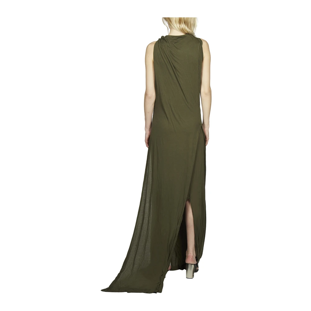Rick Owens Nagesynchroniseerd lange jurk Green Dames