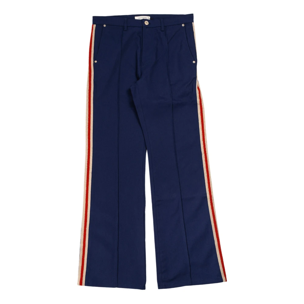 Wales Bonner Blauwe Navy Katoenen Broek Blue Heren