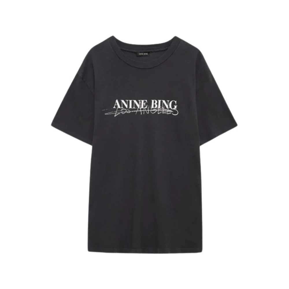 Anine Bing Doodle Korte Mouw T-shirt Black Dames