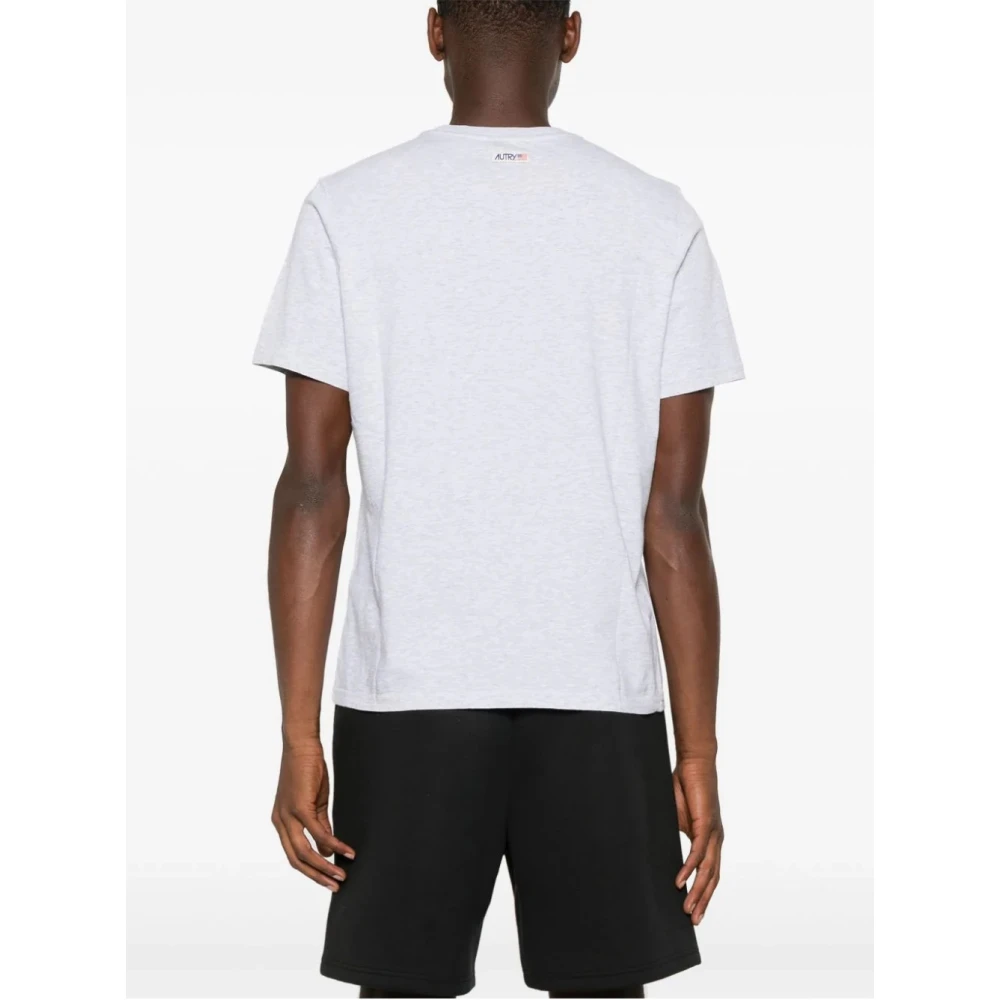 Autry Klassiek Katoenen T-shirt voor Mannen Gray Heren