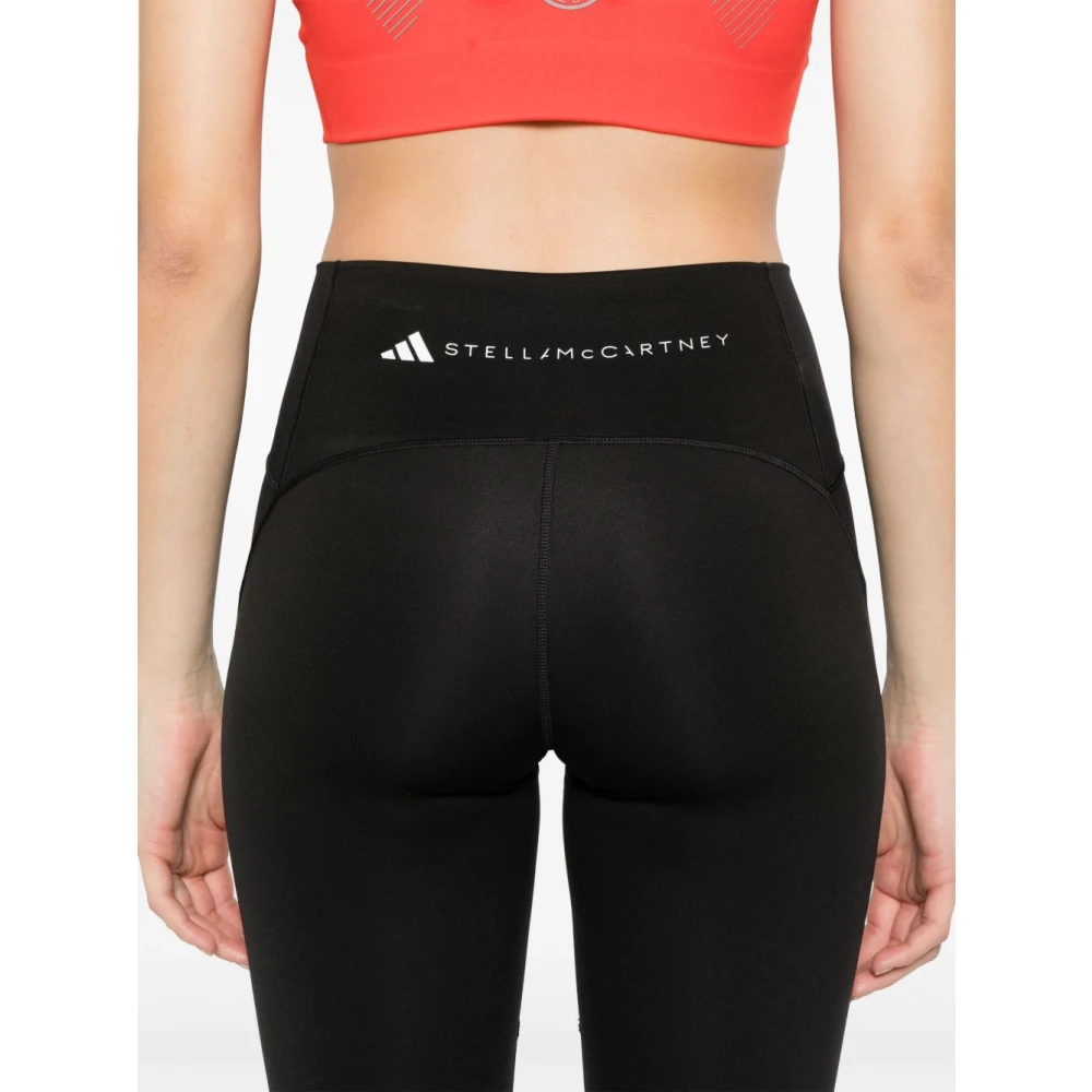 adidas by stella mccartney Zwarte joggingbroek met geperforeerde details Black Dames