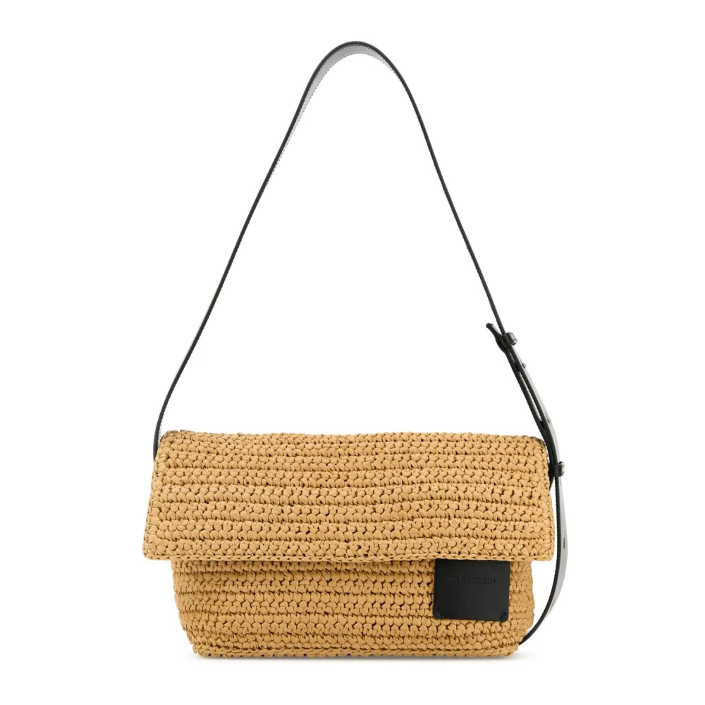 Jil Sander Raffia Crossbody Tas Beige Dames
