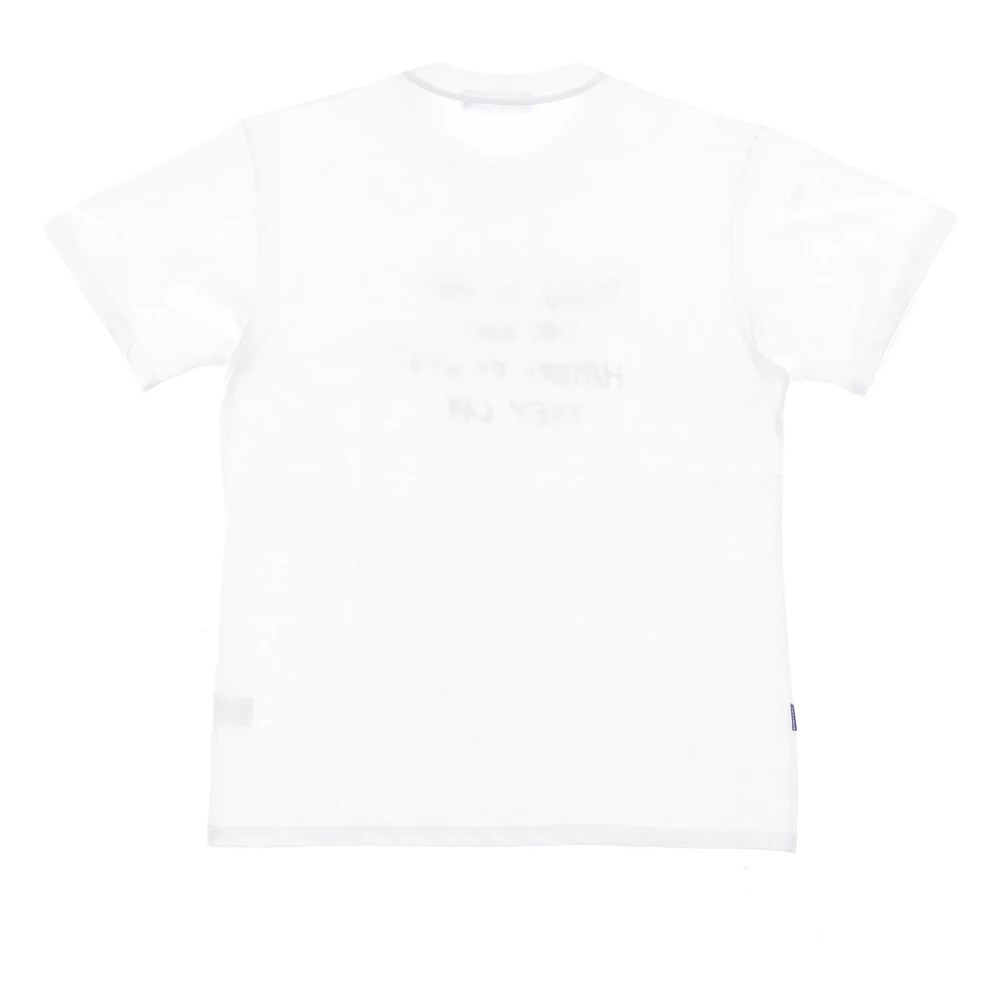 Usual Witte Heren Tee met Logo Print White Heren