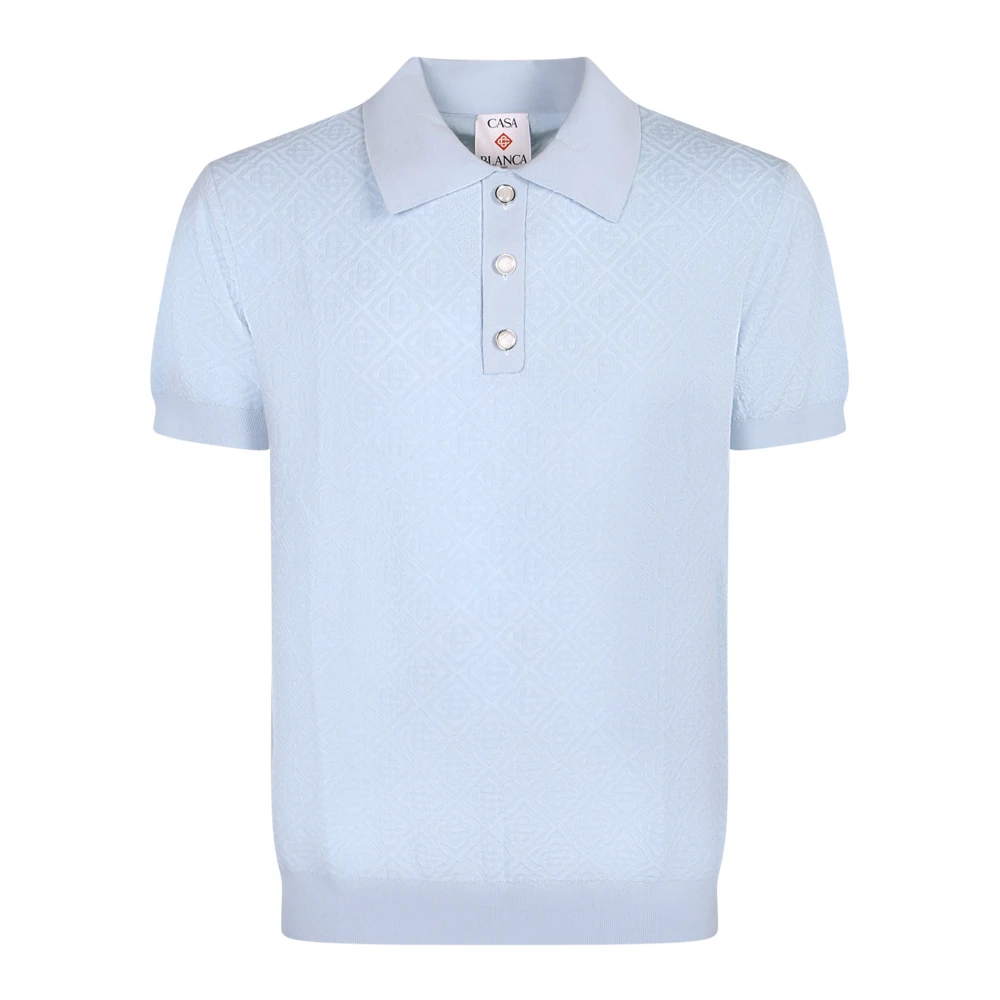 Casablanca Men's Blue Polo Shirt - Polo Shirts - M - Tops
