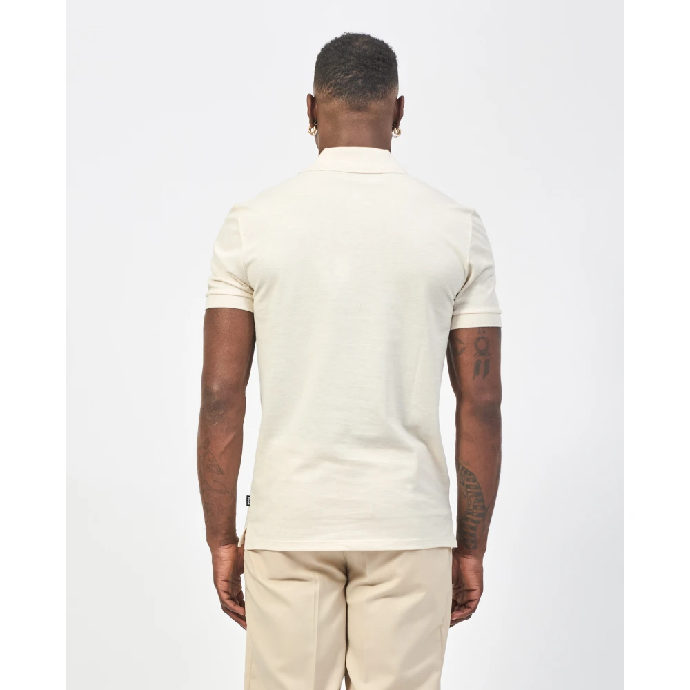 Hugo Boss Beige Katoenen Poloshirt met Logo Beige Heren