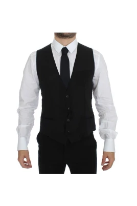Elegant Svart Ullväst