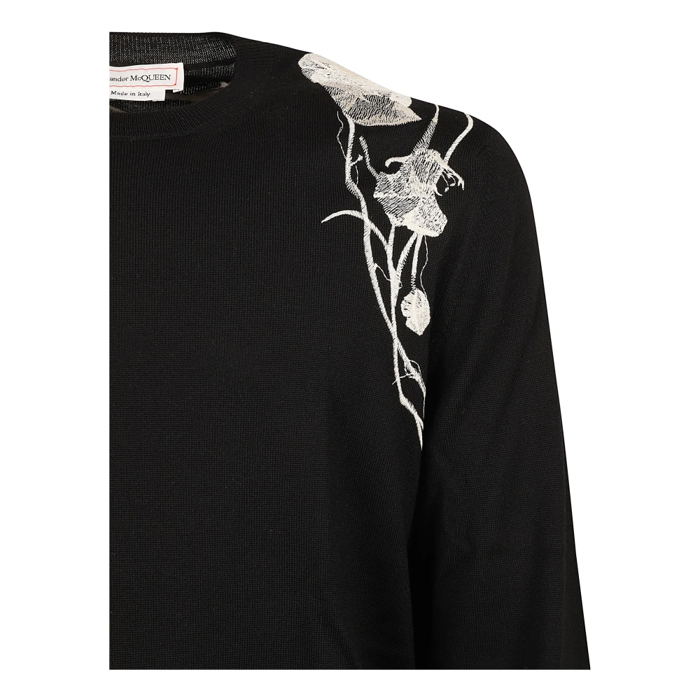 alexander mcqueen Trui met lange mouwen en ronde hals Black Heren