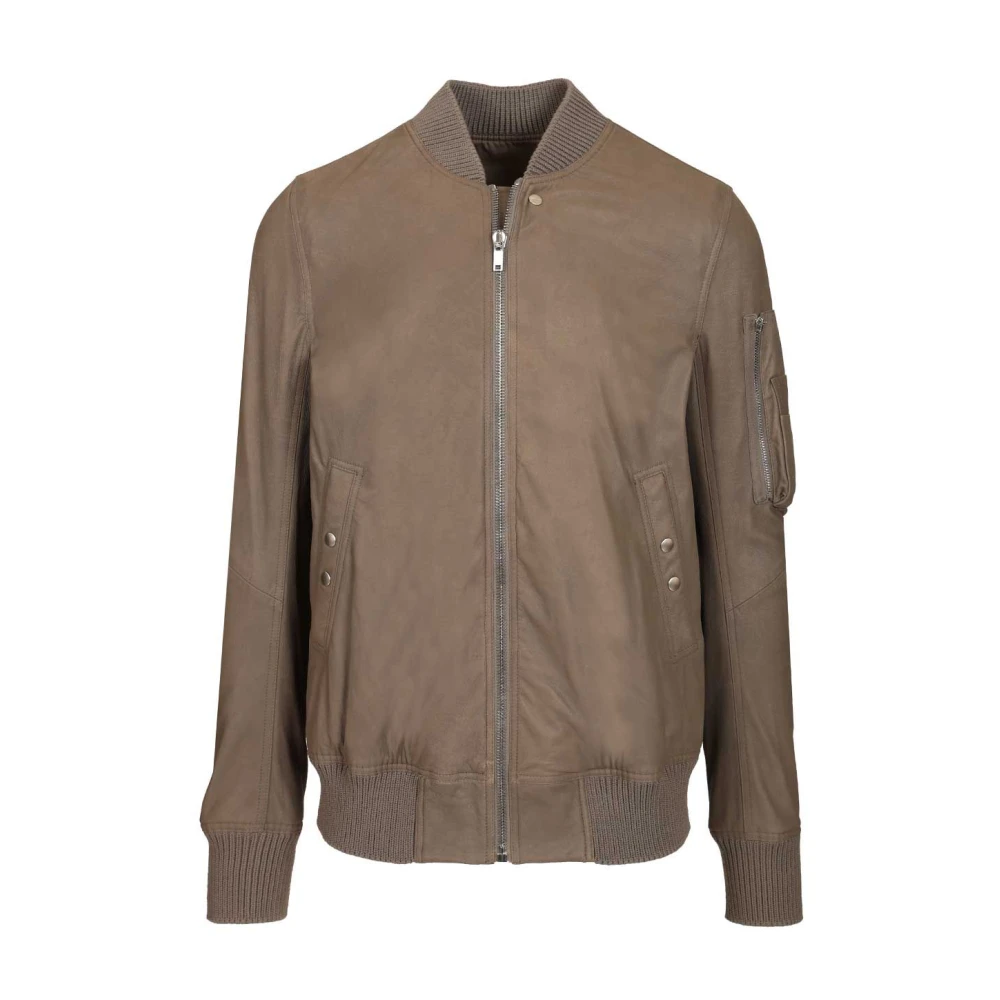 Rick Owens Beige Lambskin Bomber Jacket - Male - Bomber Jackets - M - Jackets