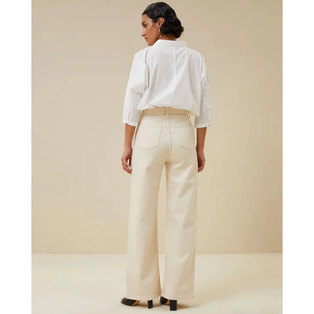 By-Bar Denim Jeans Lina Beige Dames