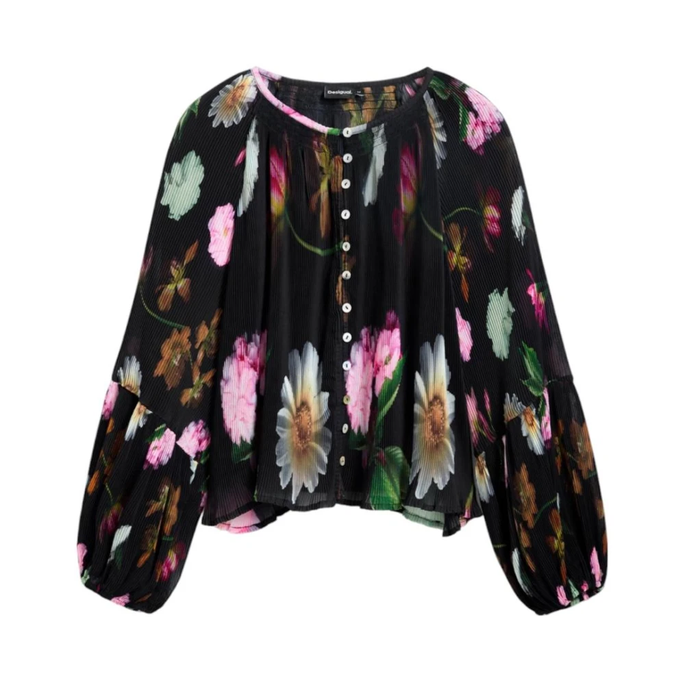 Desigual Women's Floral Pattern Button-Up Blouse