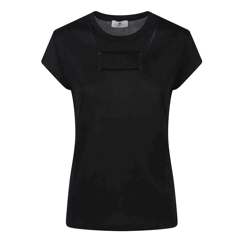 Elisabetta Franchi Casual Katoenen T-shirt Black Dames