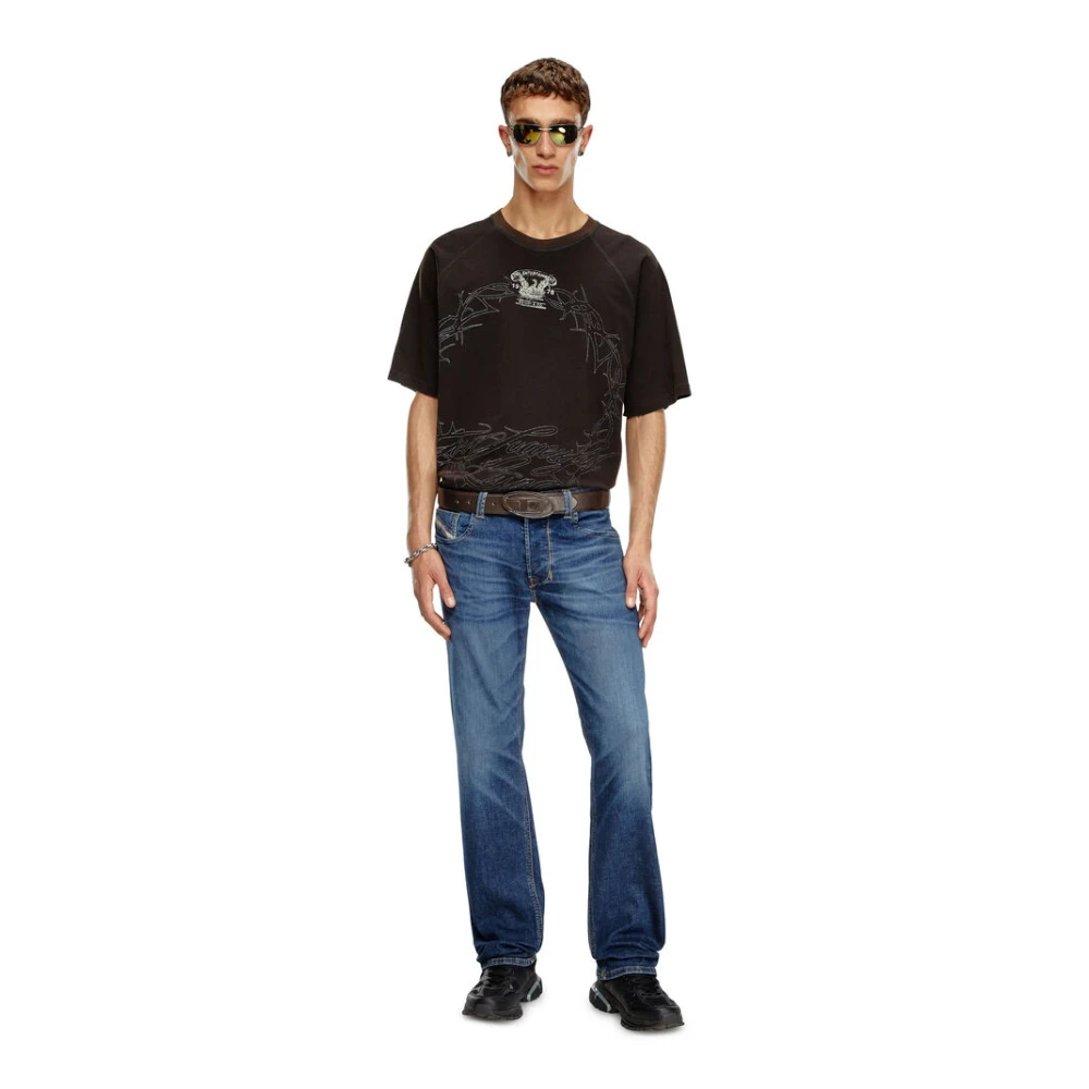 Diesel Donkerblauwe Straight Leg Jeans Blue Heren