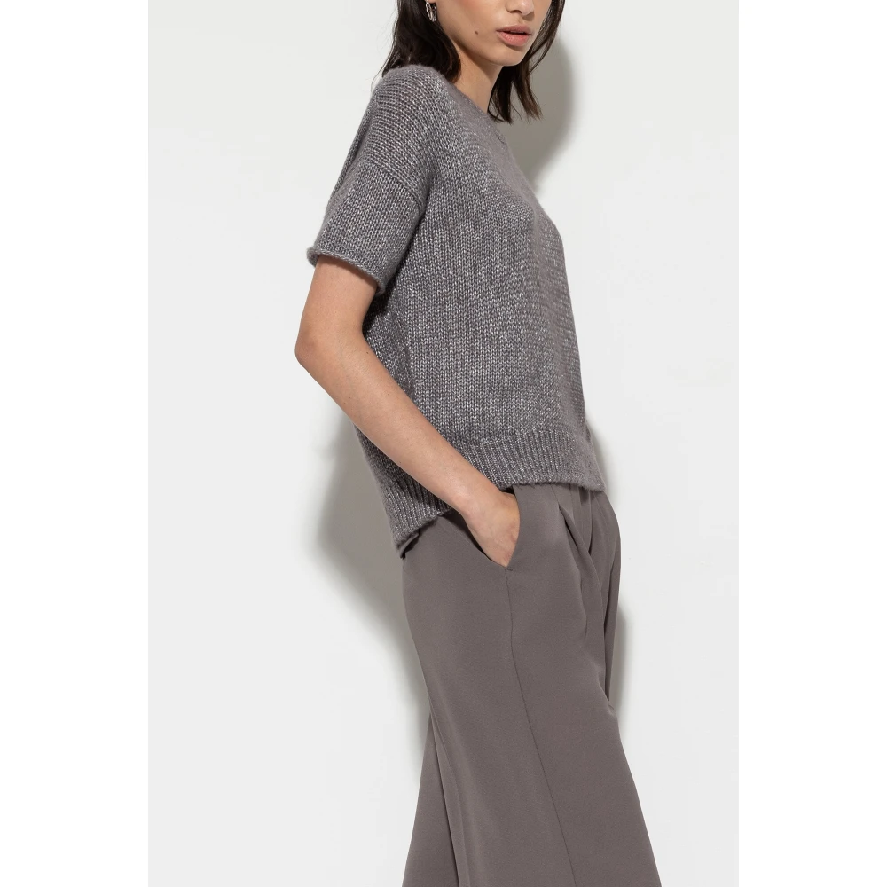 LUISA CERANO Taupe Pullover van wolmix met metallic garen Beige Dames