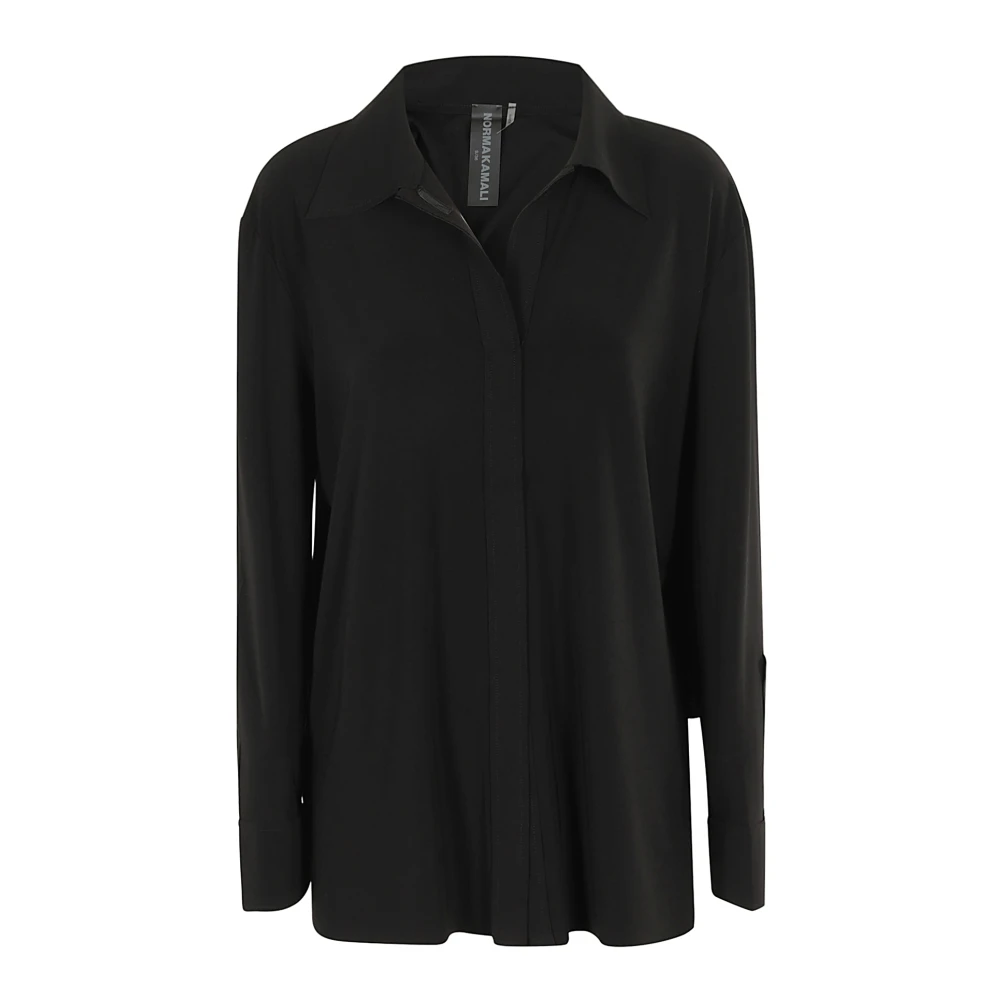 Norma Kamali Casual knoopshirt Black Dames