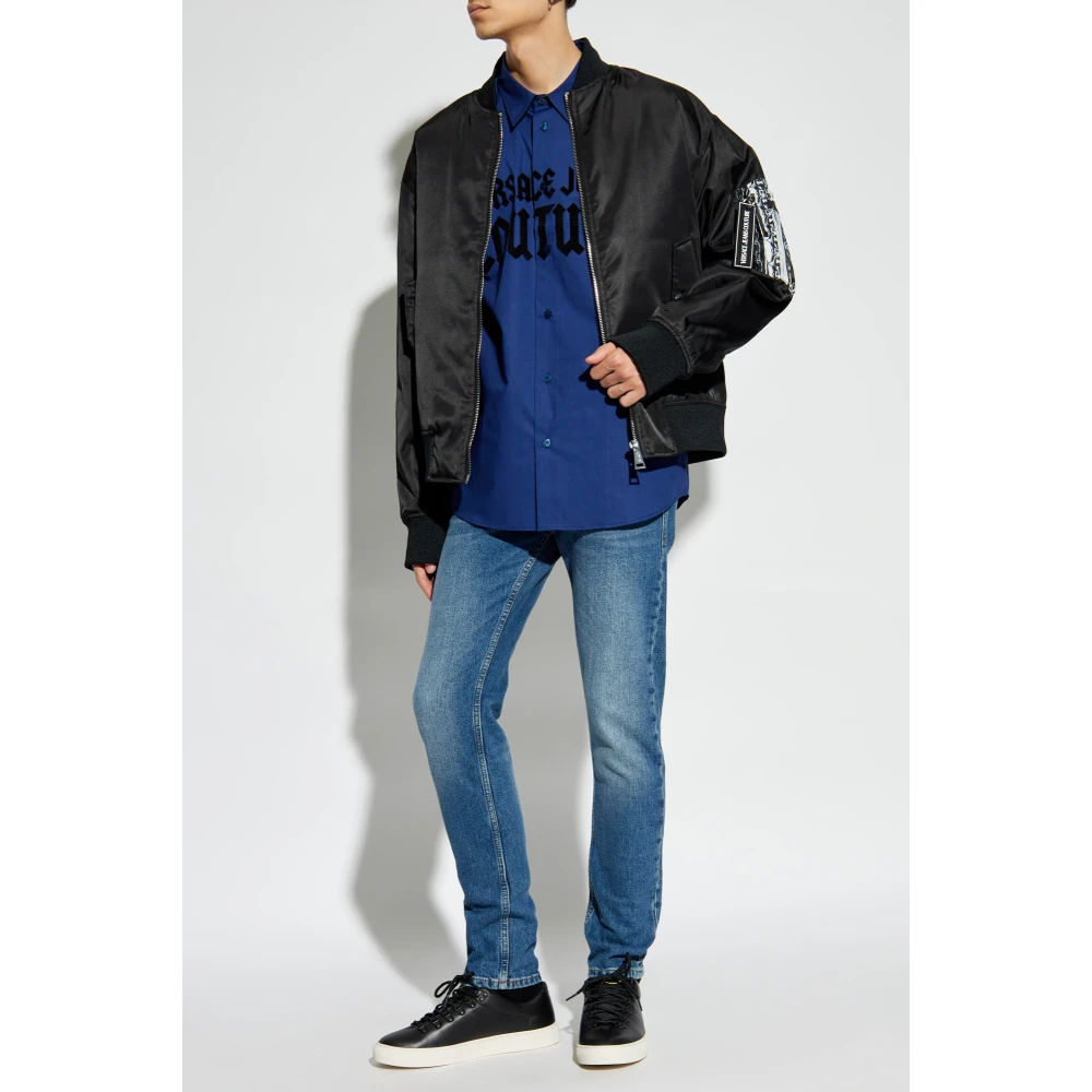 Versace Jeans Couture Shirt met logo Blue Heren