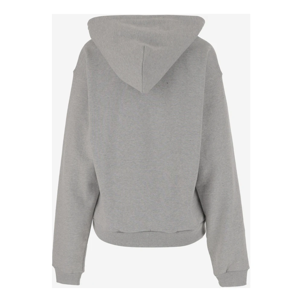 We11Done Geborduurd Logo Katoenen Sweatshirt Hoodie Gray Heren