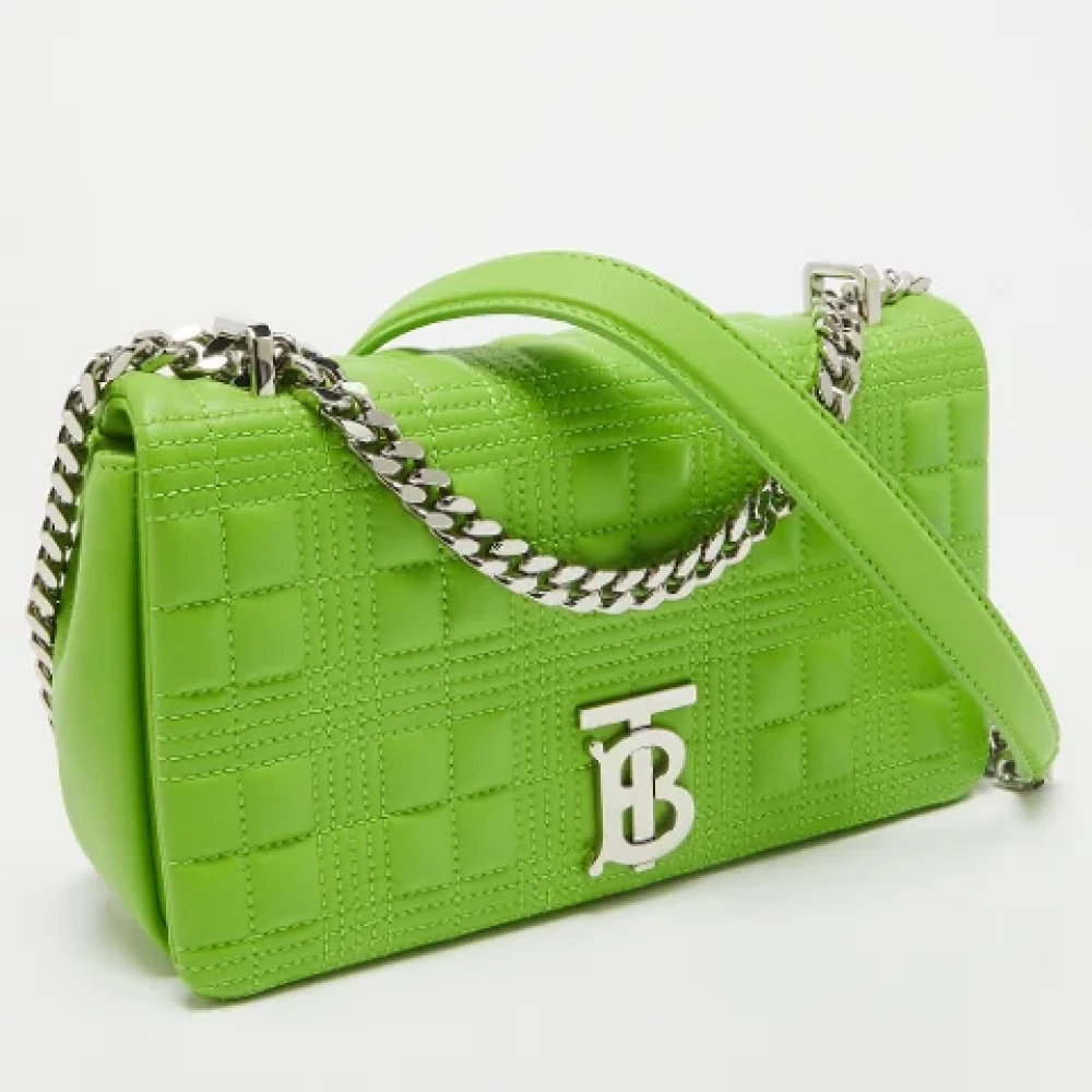 Burberry Vintage Pre-owned Leather shoulder-bags Green Dames