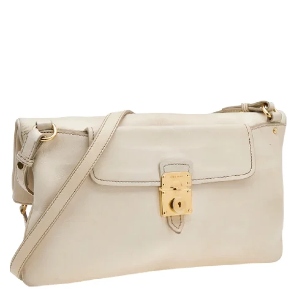 Miu Pre-owned Leather shoulder-bags Beige Dames