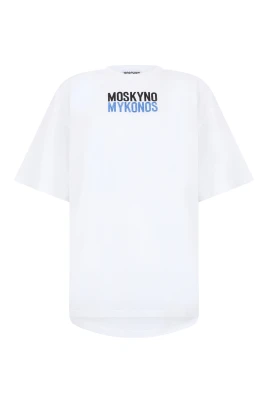 Vit minimalistisk T-shirt med distinkt grafik