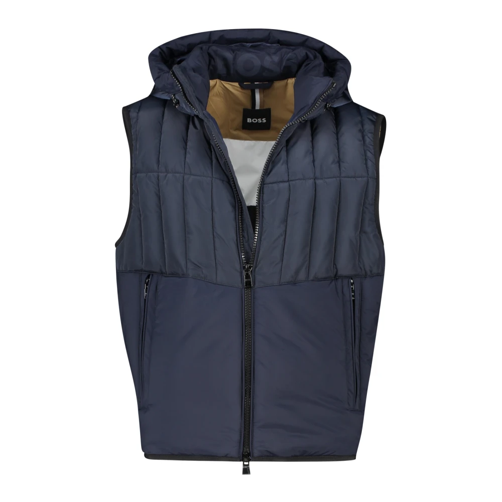 Hugo Boss bodywarmer donkerblauw effen normale fit waterafstotend