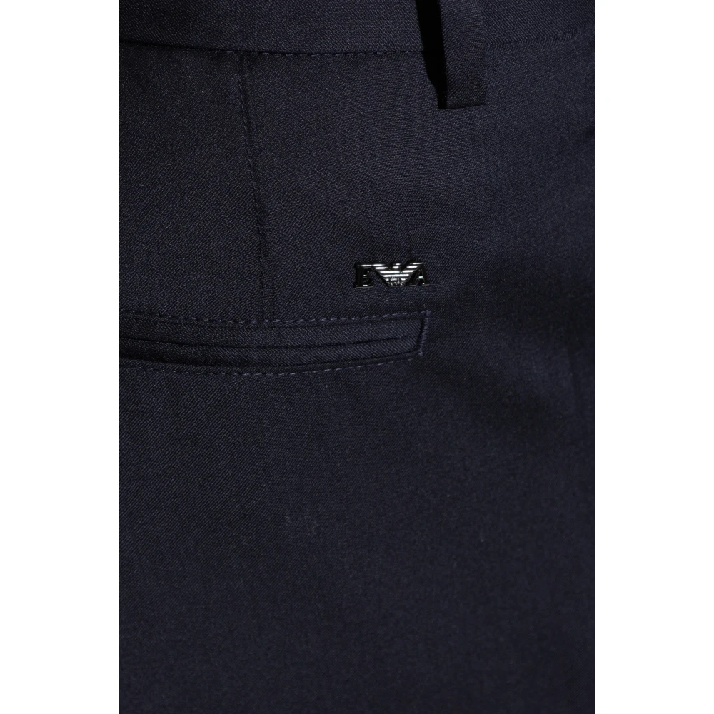 Emporio Armani Geplooide broek Blue Heren