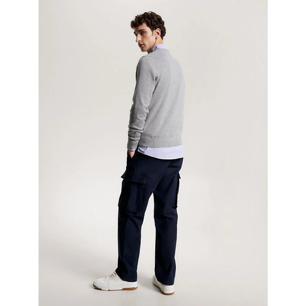Tommy Hilfiger Grijze Plus Size Kasjmier Gebreide Trui voor Heren Gray Heren