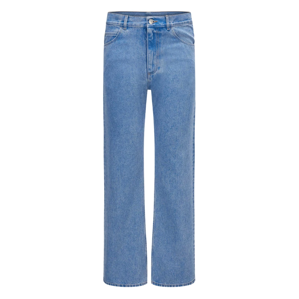 Marni Blauwe Katoenen Jeans met Logo Applique Blue Heren