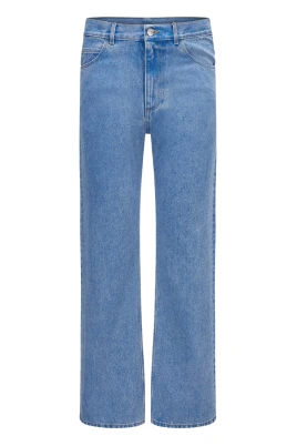 Blå bomullsjeans med logoapplikasjon
