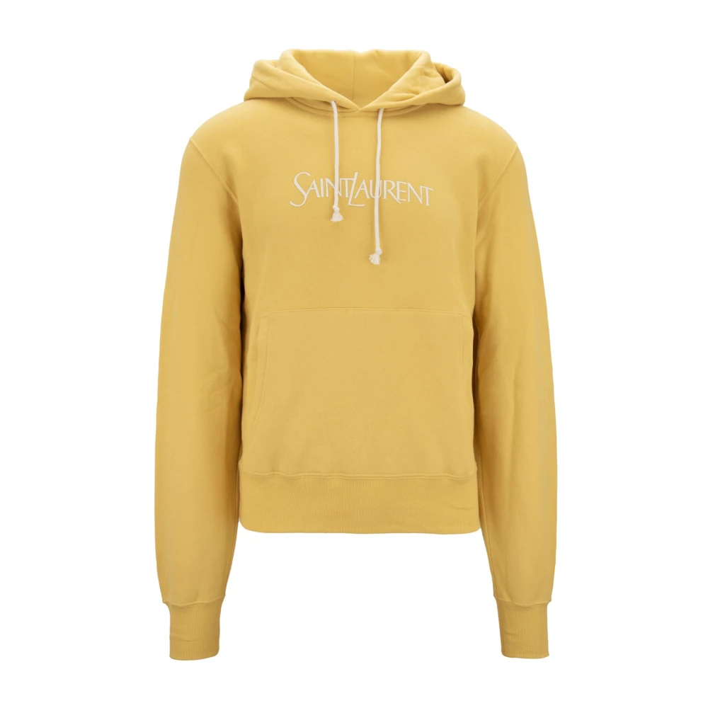 Saint Laurent Hoodie met Geborduurd Logo Yellow Dames