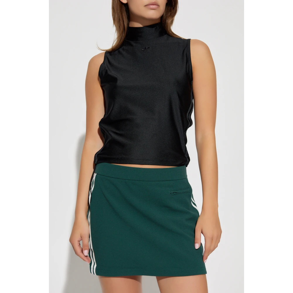adidas Originals Top met opstaande kraag Black Dames
