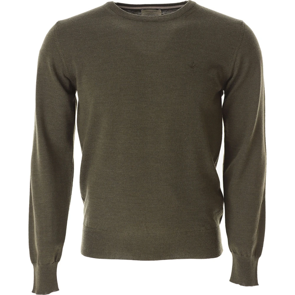 Brooksfield Round-neck Knitwear Green Heren