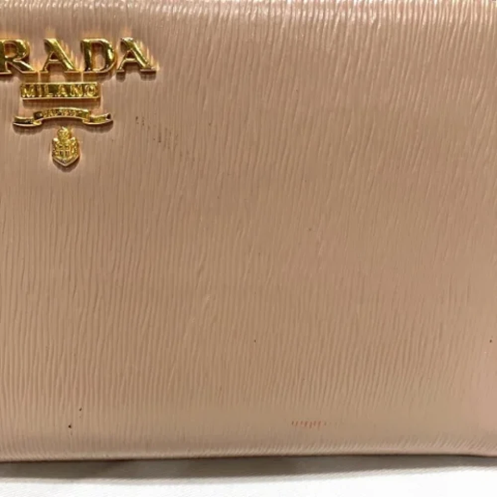 Prada Vintage Pre-owned Leather wallets Beige Dames