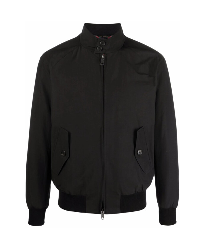 veste-noire-en-melange-de-coton-deperlant
