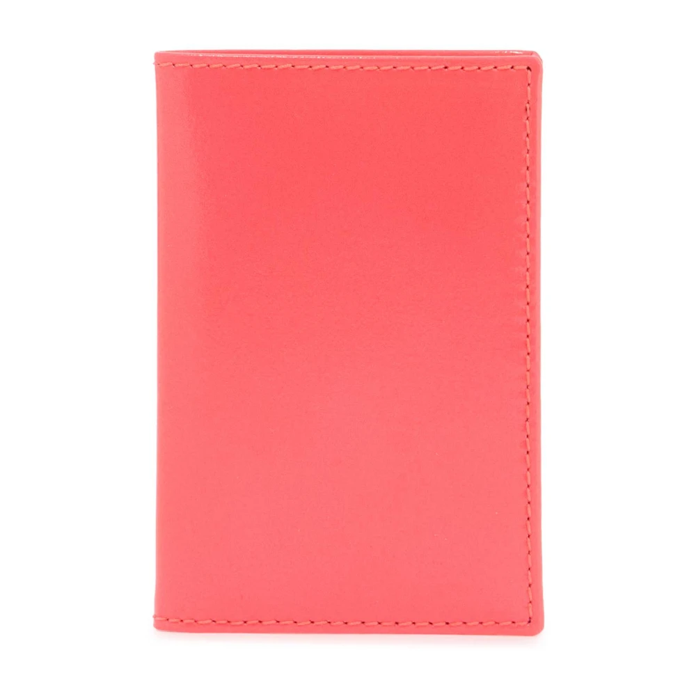 Comme des Garçons Compact fluorescerend roze geitenleren portemonnee Pink Heren