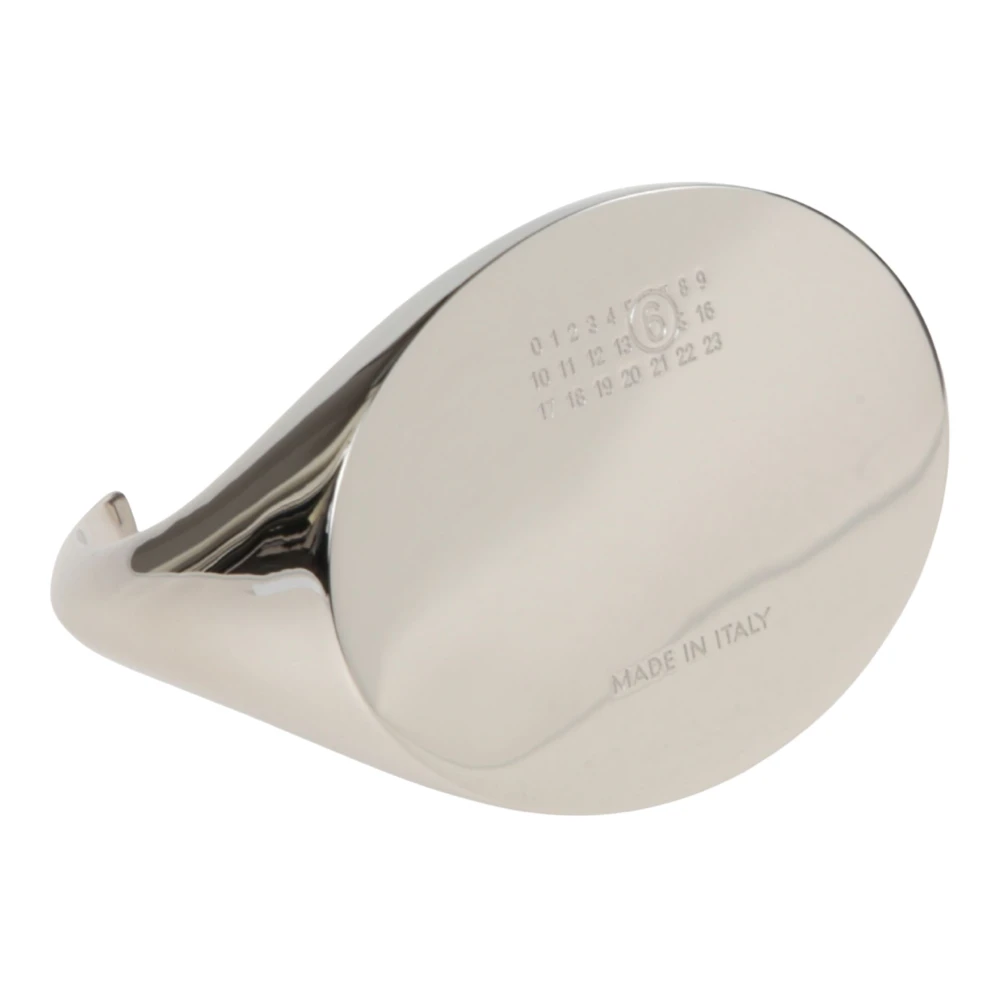 Mm6 Maison Margiela Women's Gray Rings, M, Numeric Chevaliere