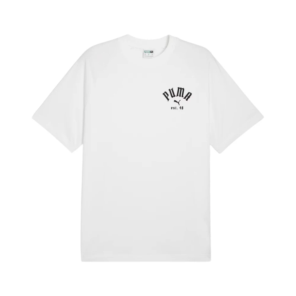 Puma Grafisch Relaxte Shirt White Dames