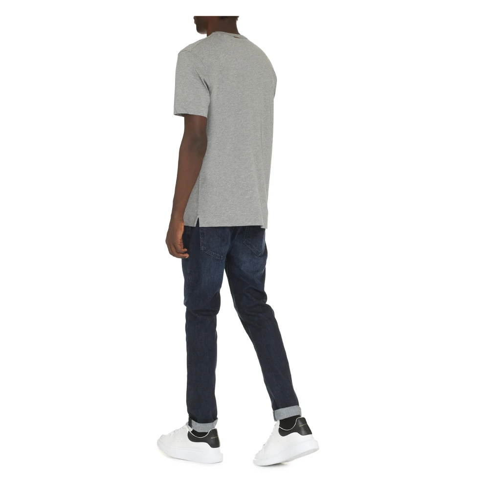 Ermenegildo Zegna Katoenen T-shirt met logo Gray Heren