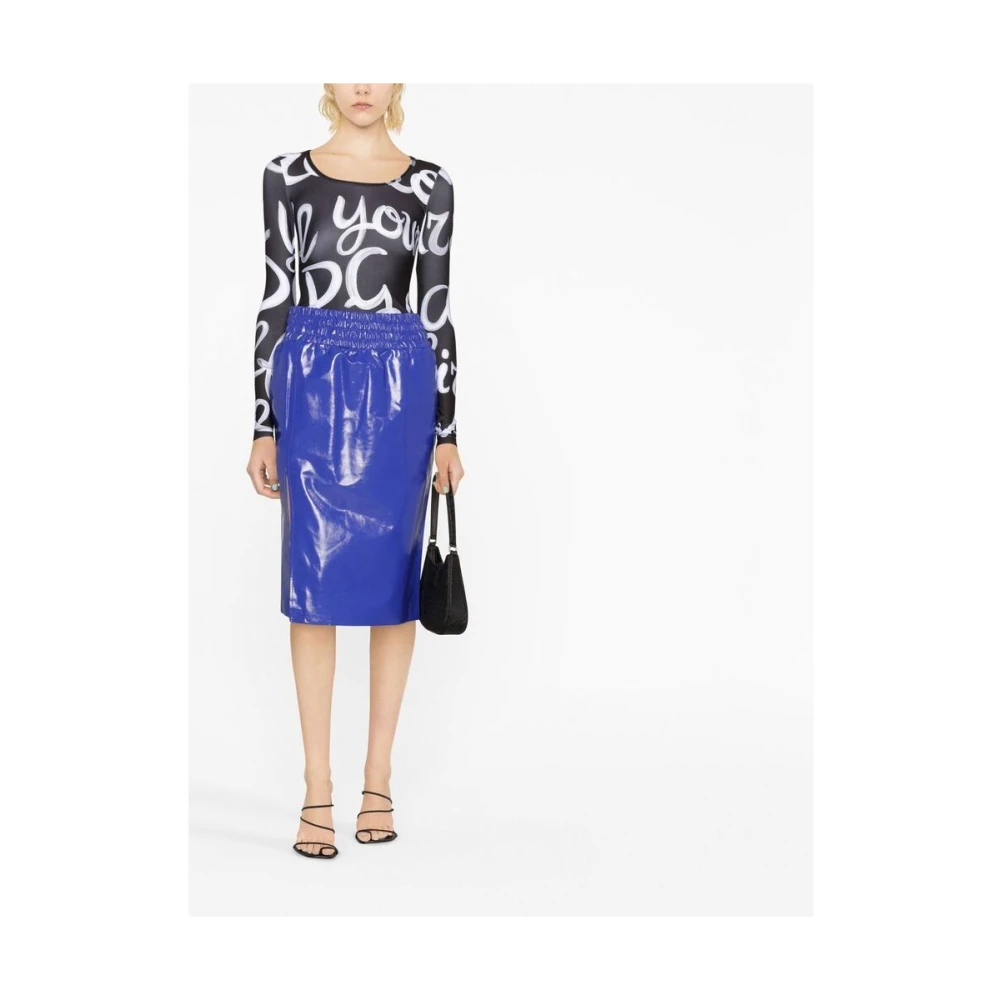Tom Ford Koningsblauwe High-Shine Midi Rok Blue Dames