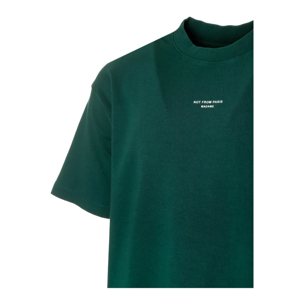 Drole de Monsieur Klassieke Slogan T-Shirt Green Heren