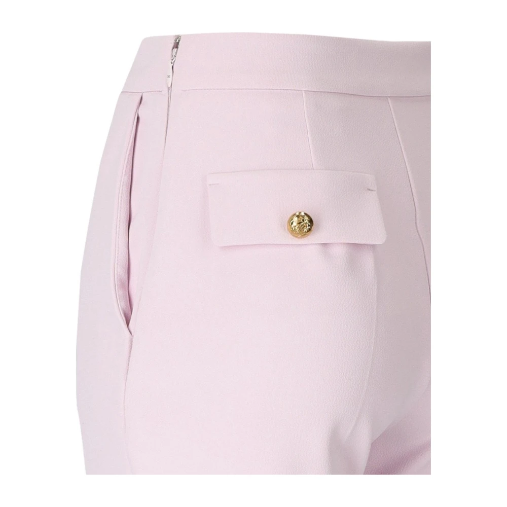 Elisabetta Franchi Roze Cropped Flared Broek Pink Dames