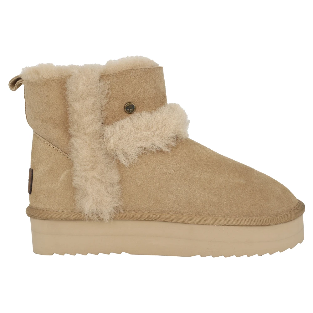 Warmbat Vrouw Beige Schoenen Dames, 40 Eu, Suède, Warmgevoerde Enkellaars