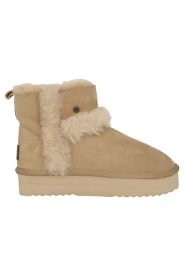 Varmfodrad Beige Ankelboot