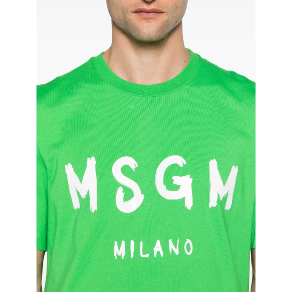 Msgm Kwaststreek Logo T-Shirt (Groen) Green Heren