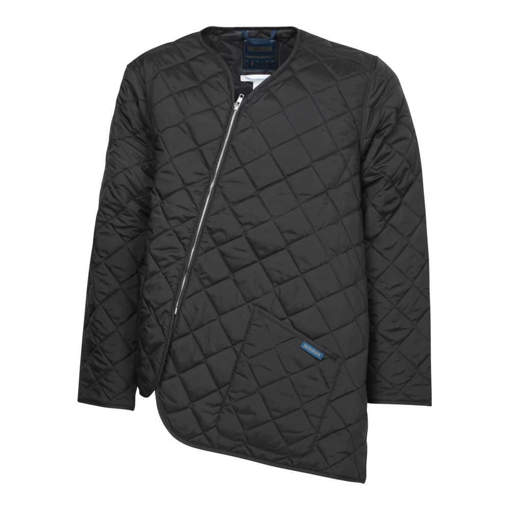 Comme des Garçons Zwarte Gewatteerde Jas Hoge Kraag Black Heren