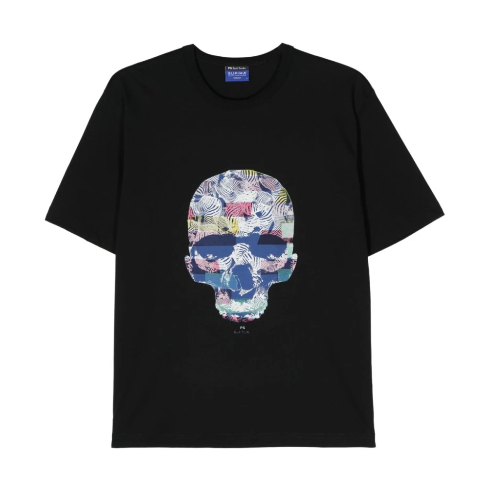 Paul Smith Zwarte T-shirt met Skull Print Black Heren