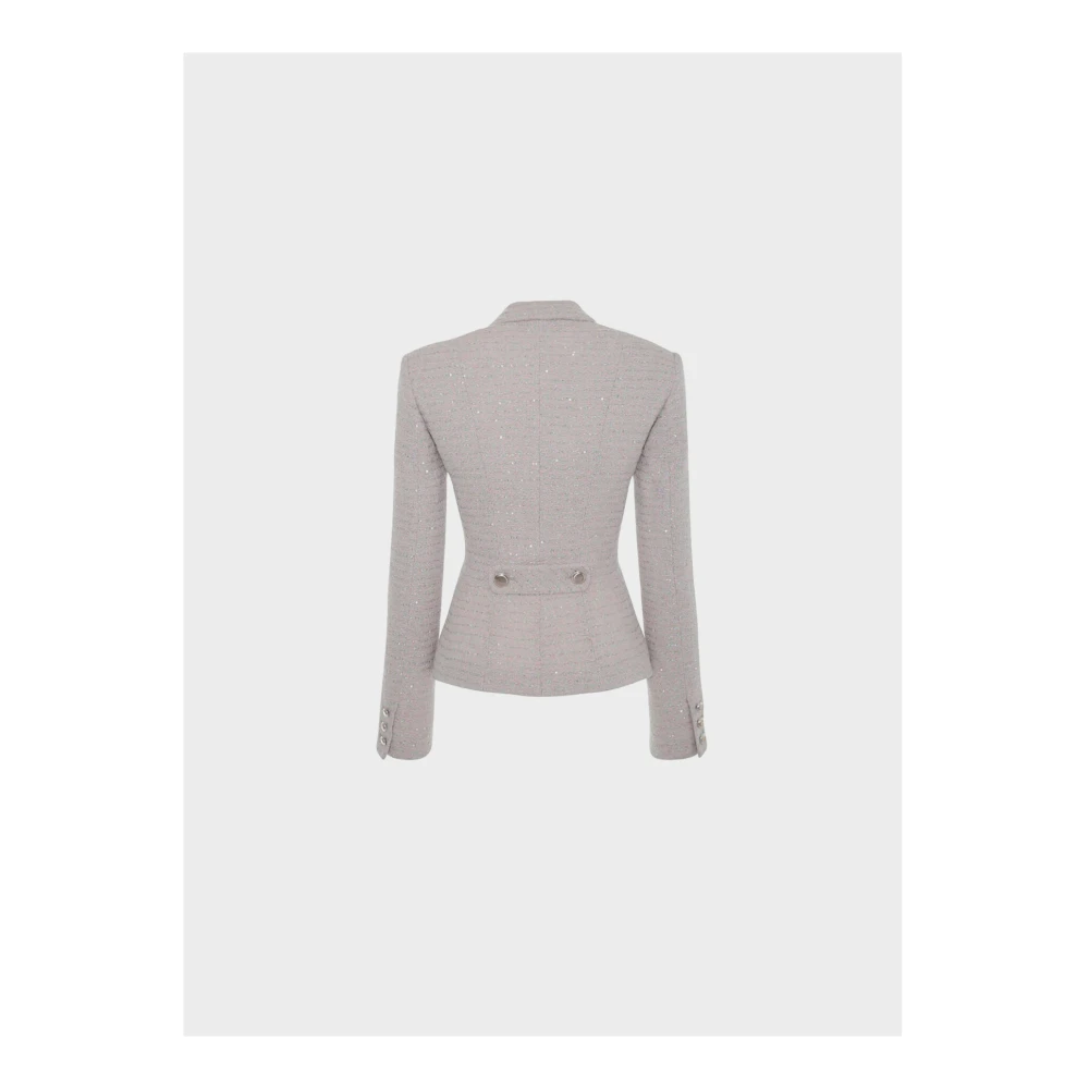Alessandra Rich Paillet Tweed Blazer Gray Dames