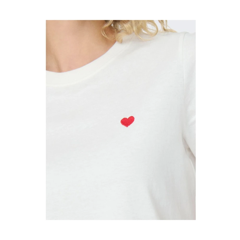 Jacqueline de Yong Dames Katoenen T-shirt Lente Zomer Collectie White Dames