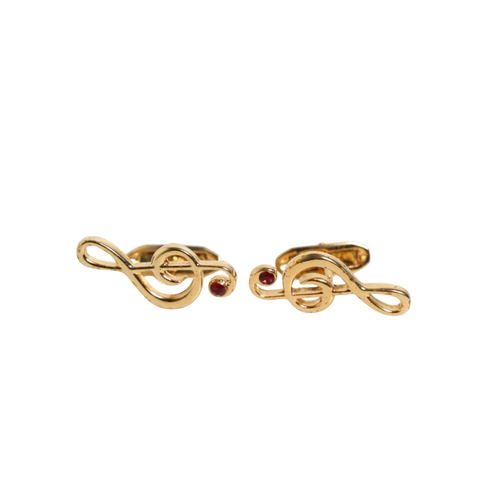 Dolce & Gabbana Men's Gold Musical Note Brass Cufflinks