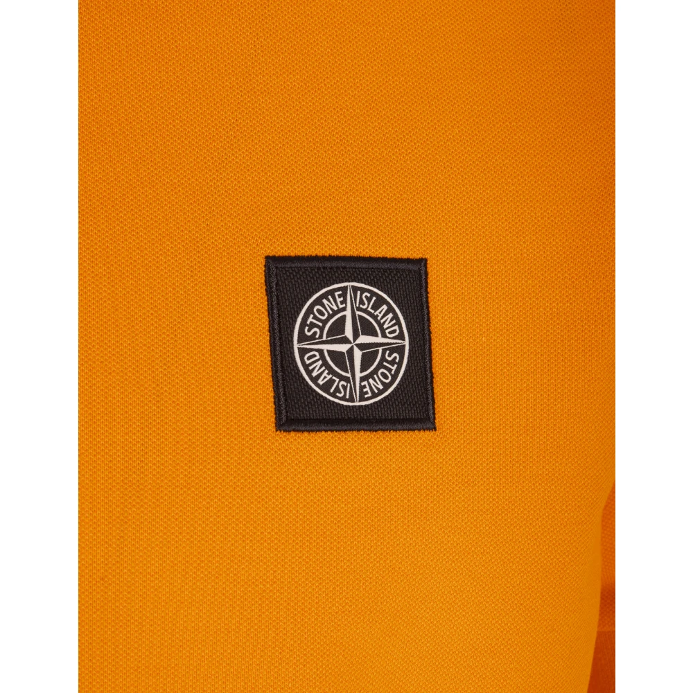 Stone Island Oranje Polo Shirt met Compass Logo Orange Heren